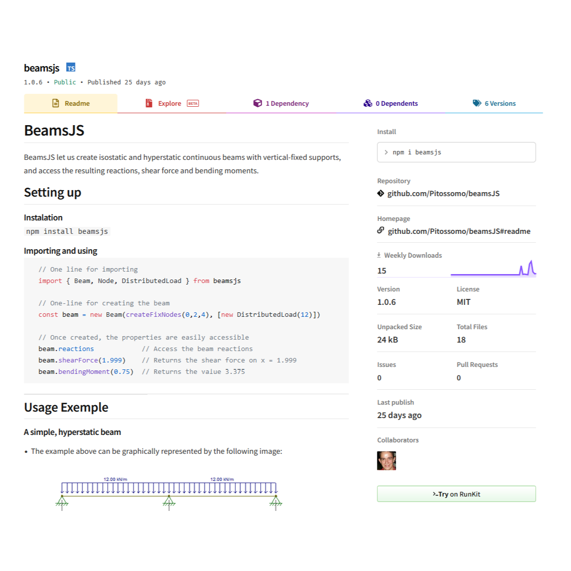 BeamsJS package in npm